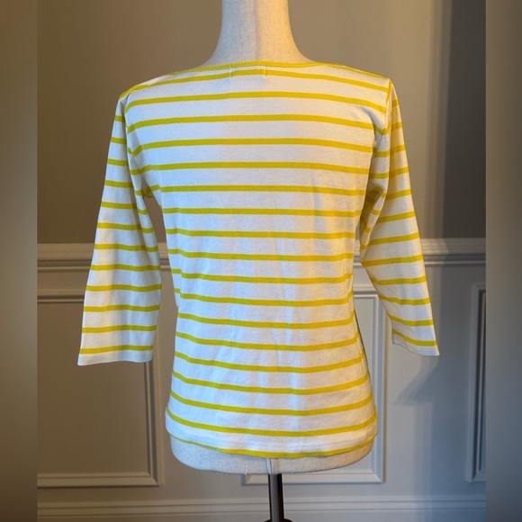Zara Organic Cotton Yellow White Stripe Top size XL - Picture 3 of 10